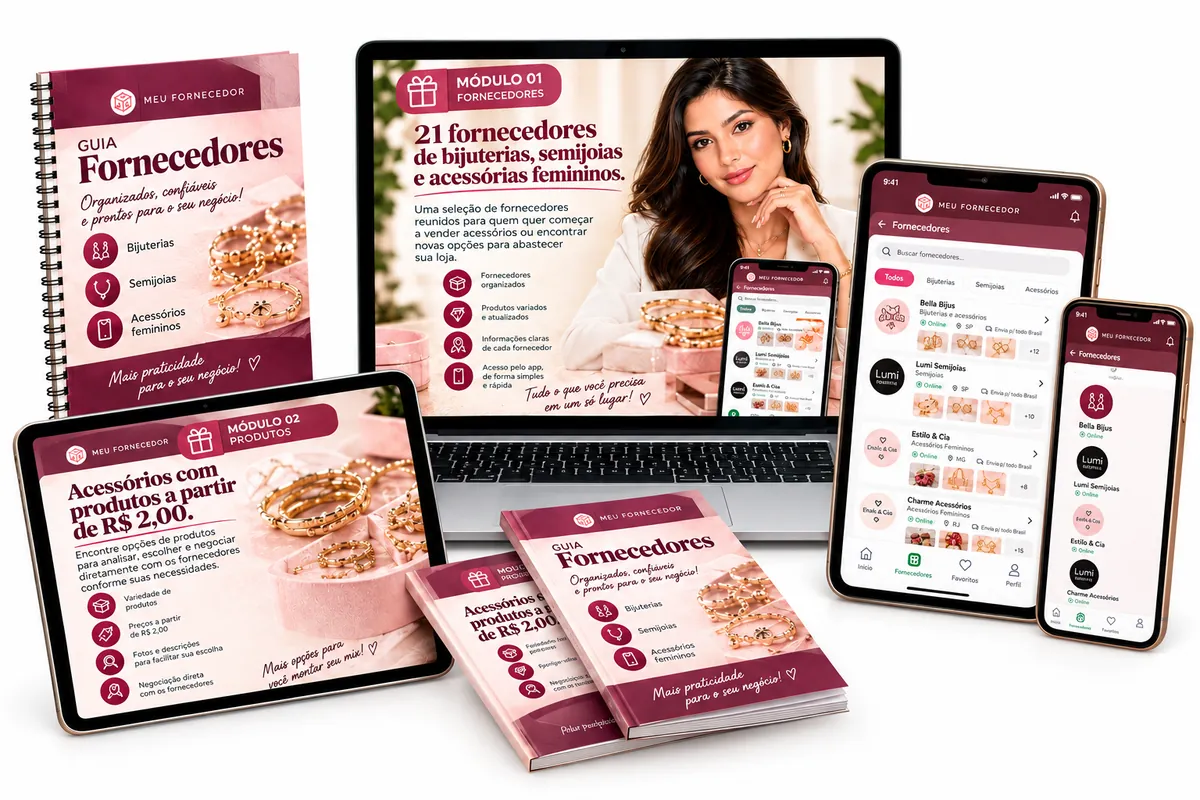 Mockup do aplicativo Meu Fornecedor